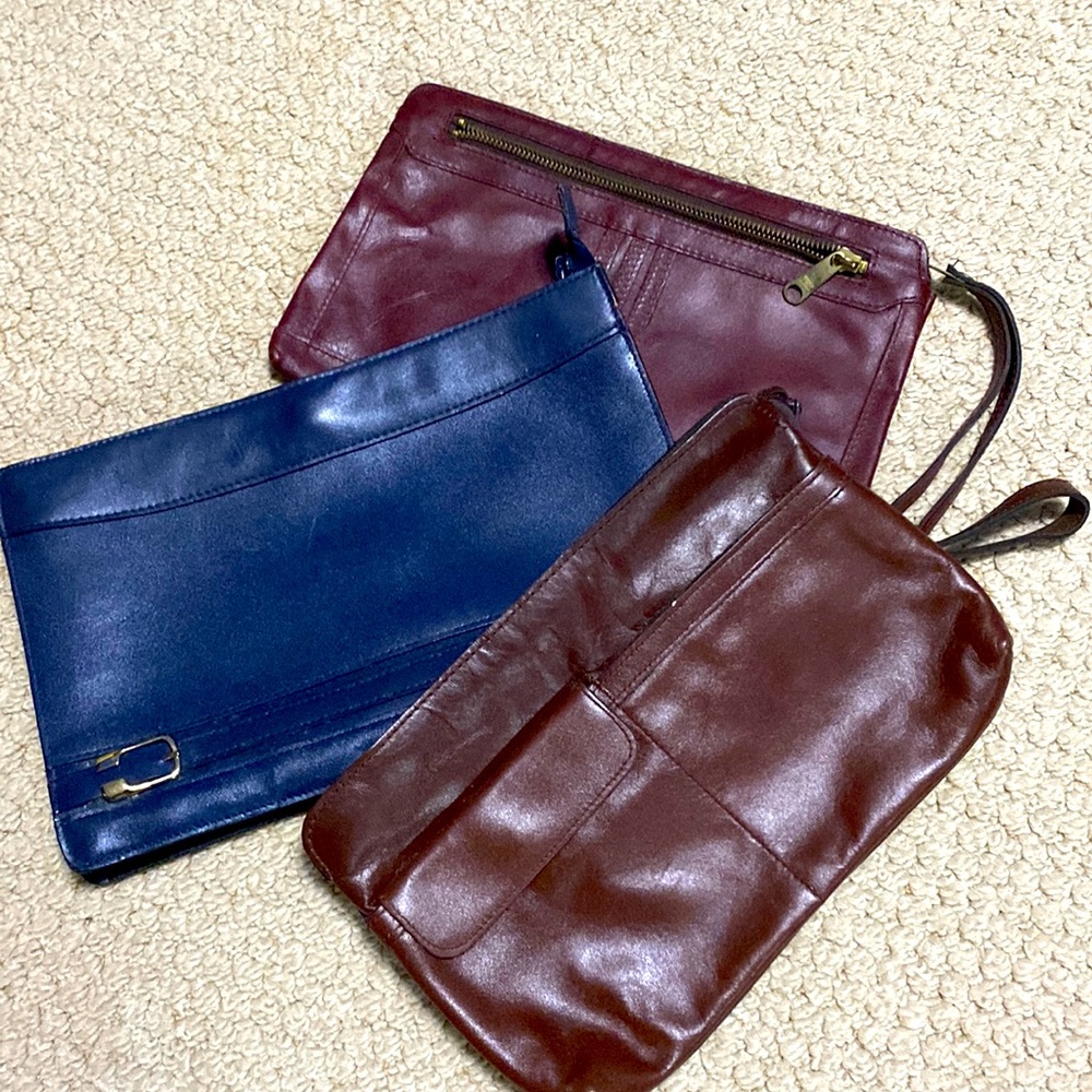 Formals: 3 colors you need for any event 
3 leather vintage clutch bags